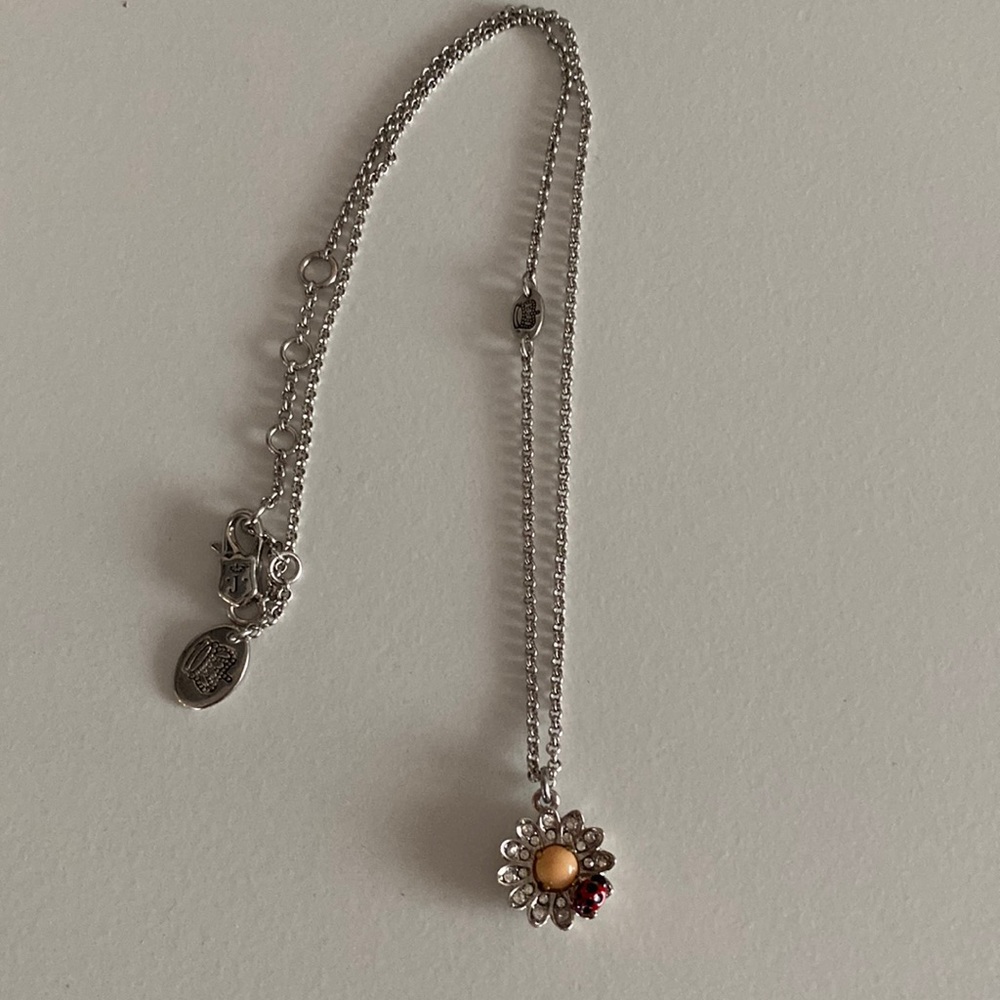 Juicy Couture Ladybug Flower Necklace